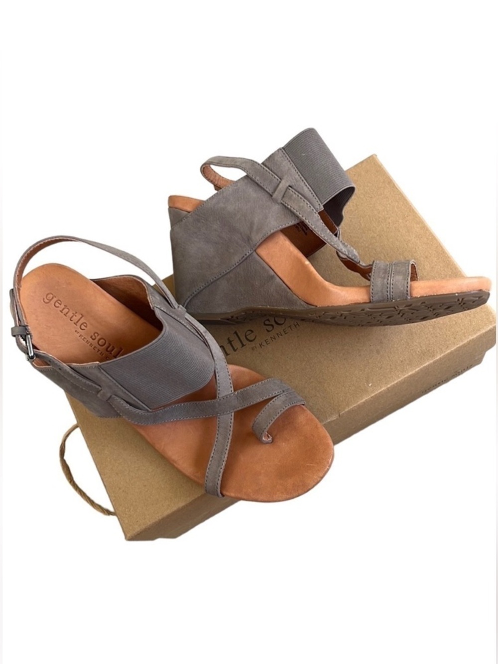 Like New Gentle Souls Leather Irwin Wedge Sandals